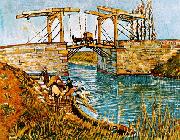 Vincent Van Gogh Drawbridge at Arles painting